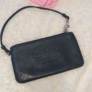 Coach Black Leather Wristlet